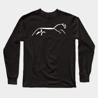 Uffington Horse: Bronze Age Art (white) Long Sleeve T-Shirt